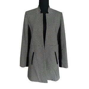 Vintage Kasper Black and White Overcoat Jacket Blazer - Size 6 Small